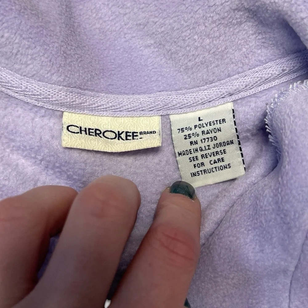 Cherokee - Women’s Lilac Fleece 1/4 Zip Sweater Sz Large